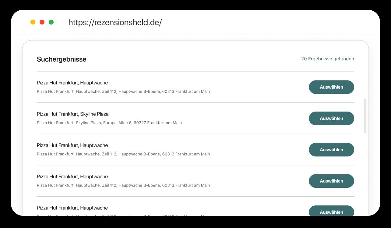 Unternehmen auswählen